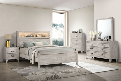Mysen White Wash Full Bed by Furniture of America at Eve Furniture