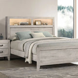 Mysen White Wash King Bed by Furniture of America at Eve Furniture