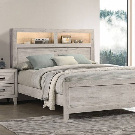Mysen White Wash Queen Bed by Furniture of America at Eve Furniture