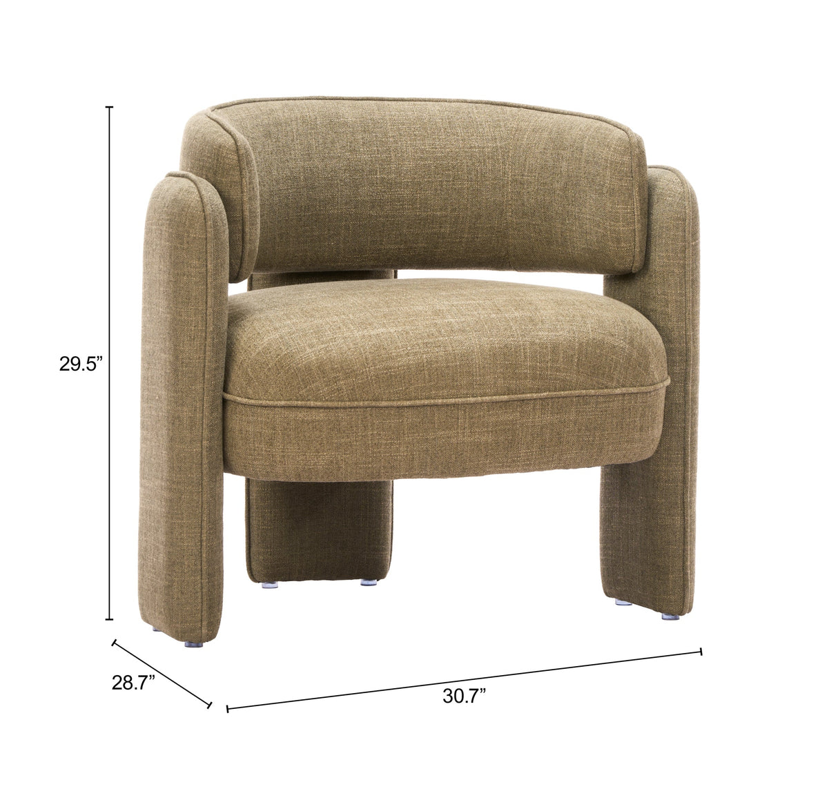 Naan Artichoke Green Accent Chair by Zuomod at Eve Furniture