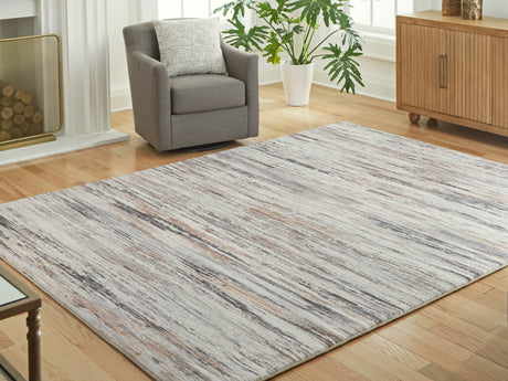 Nace Gray/Brown/White Large Rug by Ashley at Eve Furniture