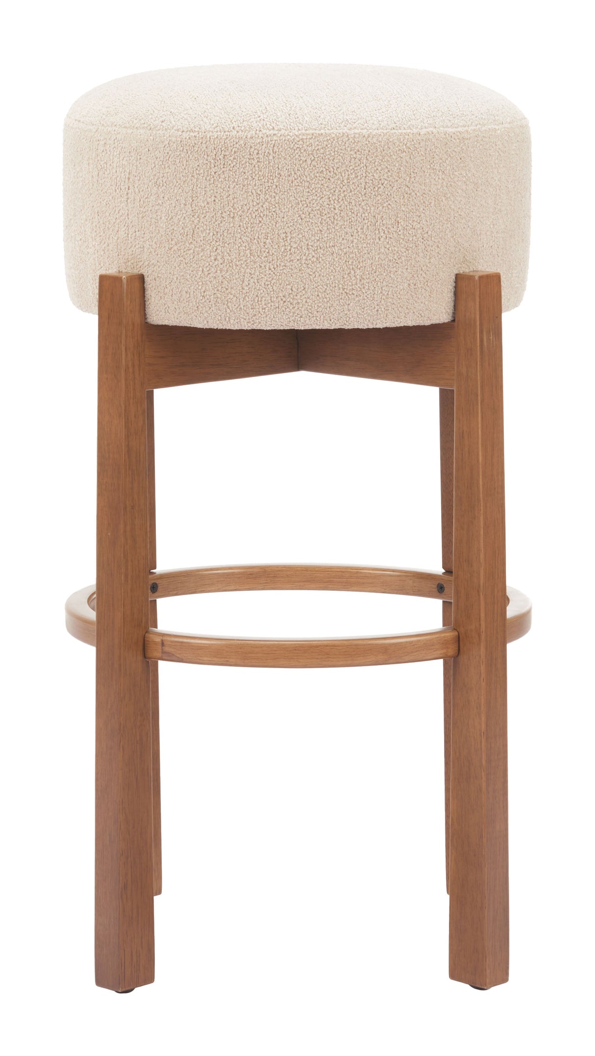 Nade Beige & Walnut Barstool (Set of 2) by Zuomod at Eve Furniture