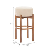 Nade Beige & Walnut Barstool (Set of 2) by Zuomod at Eve Furniture