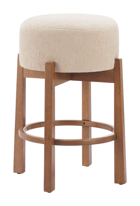 Nade Beige & Walnut Counter Stool (Set of 2) by Zuomod at Eve Furniture