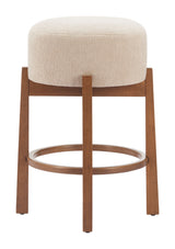 Nade Beige & Walnut Counter Stool (Set of 2) by Zuomod at Eve Furniture