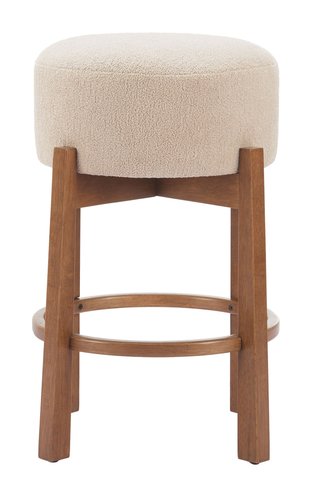 Nade Beige & Walnut Counter Stool (Set of 2) by Zuomod at Eve Furniture
