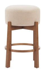 Nade Beige & Walnut Counter Stool (Set of 2) by Zuomod at Eve Furniture