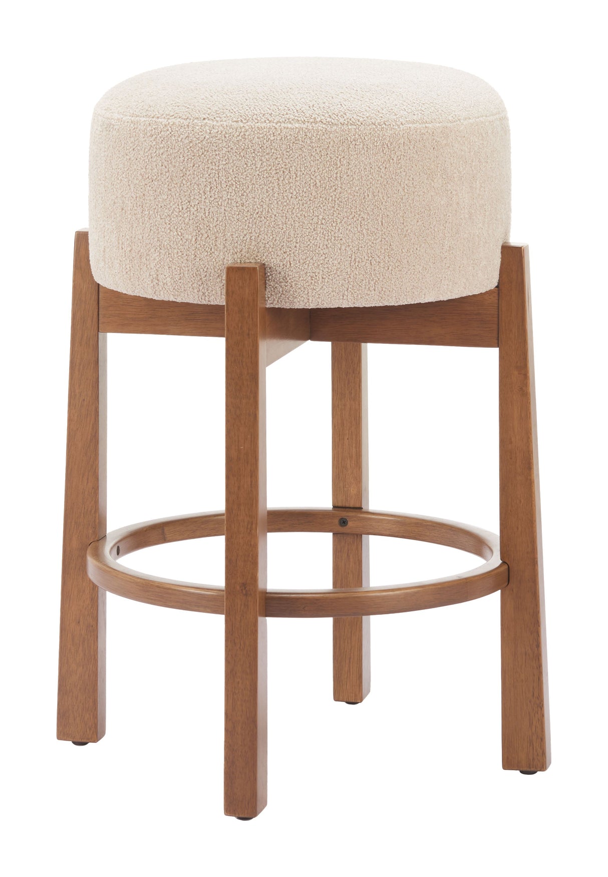 Nade Beige & Walnut Counter Stool (Set of 2) by Zuomod at Eve Furniture