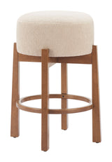 Nade Beige & Walnut Counter Stool (Set of 2) by Zuomod at Eve Furniture