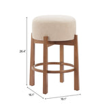 Nade Beige & Walnut Counter Stool (Set of 2) by Zuomod at Eve Furniture