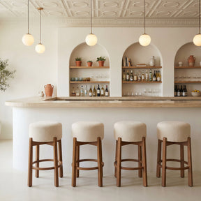Nade Beige & Walnut Counter Stool (Set of 2) by Zuomod at Eve Furniture