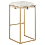 Nadia Beige/Gold Square Padded Seat Bar Stool, Set of 2 by Coaster at Eve Furniture