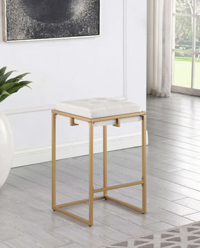 Nadia Beige/Gold Square Padded Seat Counter Height Stool, Set of 2 by Coaster at Eve Furniture
