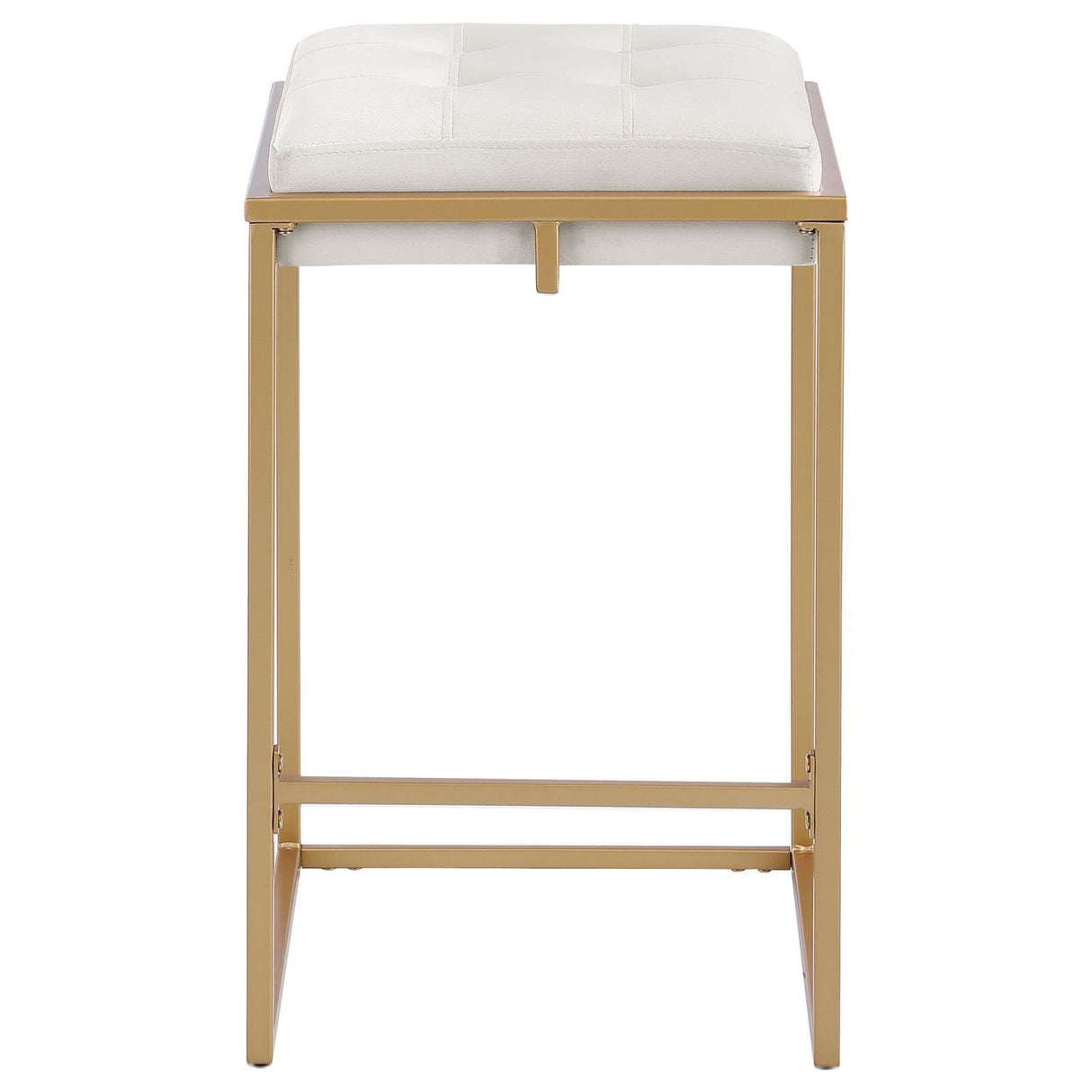 Nadia Beige/Gold Square Padded Seat Counter Height Stool, Set of 2 by Coaster at Eve Furniture