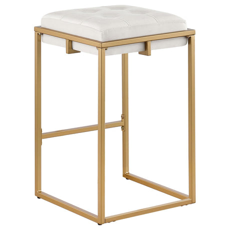 Nadia Beige/Gold Square Padded Seat Counter Height Stool, Set of 2 by Coaster at Eve Furniture