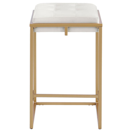 Nadia Beige/Gold Square Padded Seat Counter Height Stool, Set of 2 by Coaster at Eve Furniture