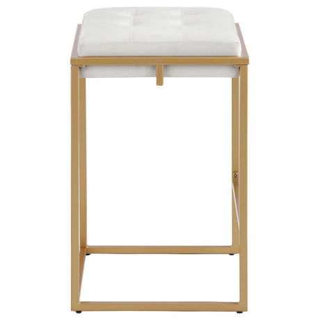 Nadia Beige/Gold Square Padded Seat Counter Height Stool, Set of 2 by Coaster at Eve Furniture