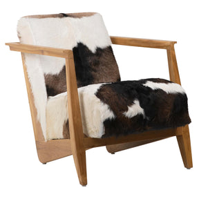 Naela Hide Chair, Brown by Dovetail at Eve Furniture
