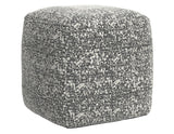 Nahara Boucle Black Woven Square Pouf