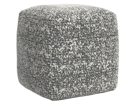 Nahara Boucle Black Woven Square Pouf