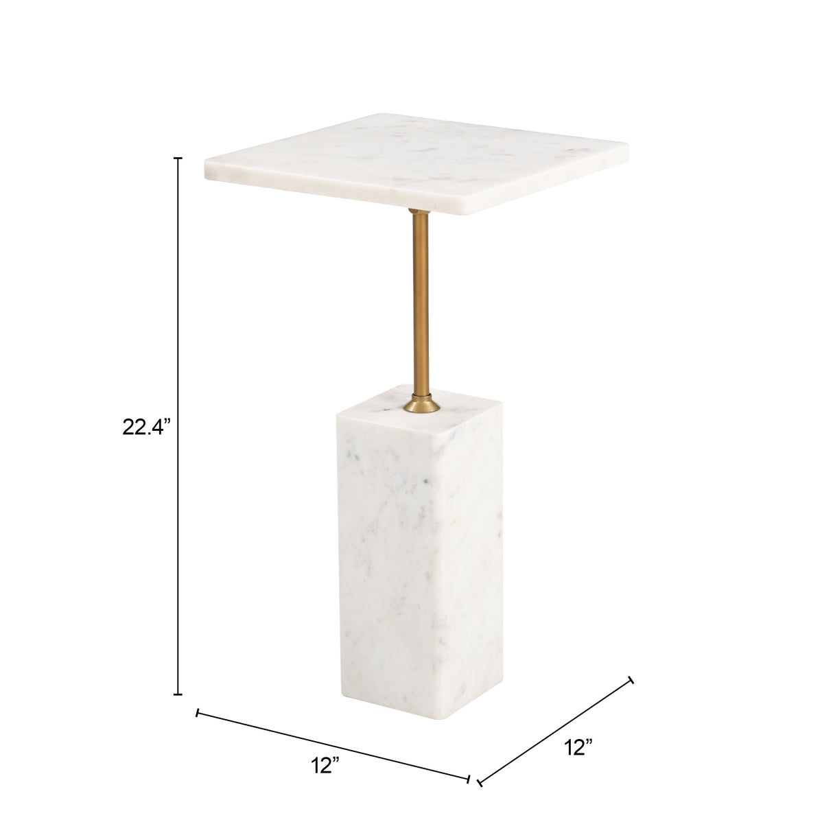 Naht White Side Table by Zuomod at Eve Furniture