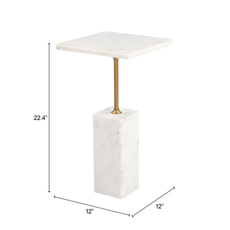 Naht White Side Table by Zuomod at Eve Furniture