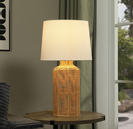 Nairobi Natural Empire Shade Handwoven Rattan Table Lamp by Coaster at Eve Furniture