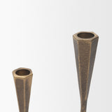 Naja Antique Brass Metal Double Taper Candle Holder by Mercana at Eve Furniture