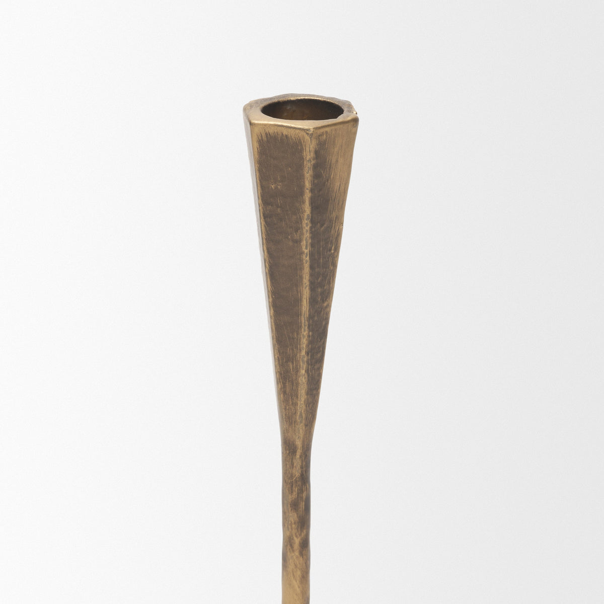 Naja Antique Brass Metal Double Taper Candle Holder by Mercana at Eve Furniture