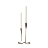 Naja Antique Brass Metal Double Taper Candle Holder by Mercana at Eve Furniture