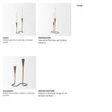 Naja Antique Brass Metal Double Taper Candle Holder by Mercana at Eve Furniture