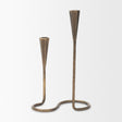 Naja Antique Brass Metal Double Taper Candle Holder by Mercana at Eve Furniture