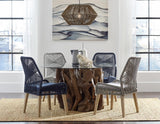 Nakia Dark Navy Woven Rope Dining Chairs, Set of 2 by Coaster at Eve Furniture