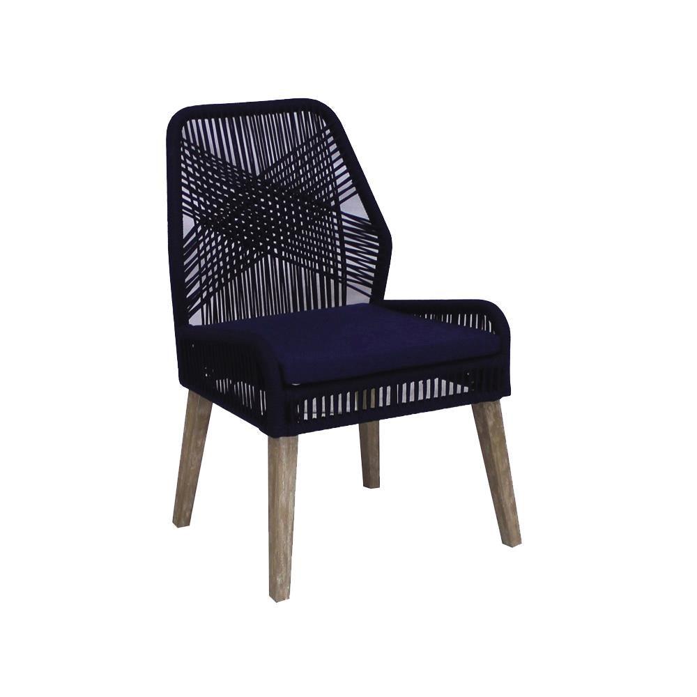 Nakia Dark Navy Woven Rope Dining Chairs, Set of 2 by Coaster at Eve Furniture