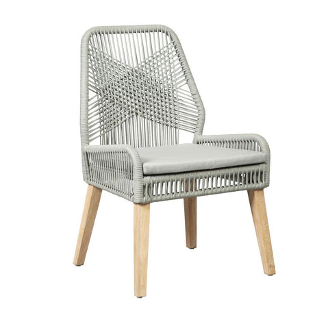 Nakia Gray Woven Back Side Chairs, Set of 2