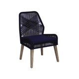 Nakia Dark Navy Woven Rope Dining Chairs, Set of 2