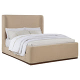 Nala Tan Eastern King Fabric Upholstered Platform Bed by Coaster at Eve Furniture