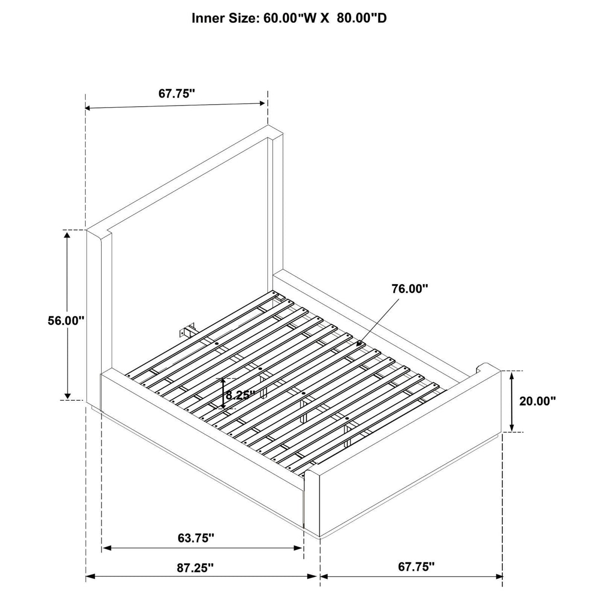 Nala Cream Upholstered Queen Wingback Platform Sleigh Bed by Coaster at Eve Furniture
