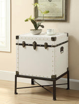 Nancy White Accent Cabinet with Nailhead Trim