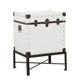 Nancy White Accent Cabinet with Nailhead Trim