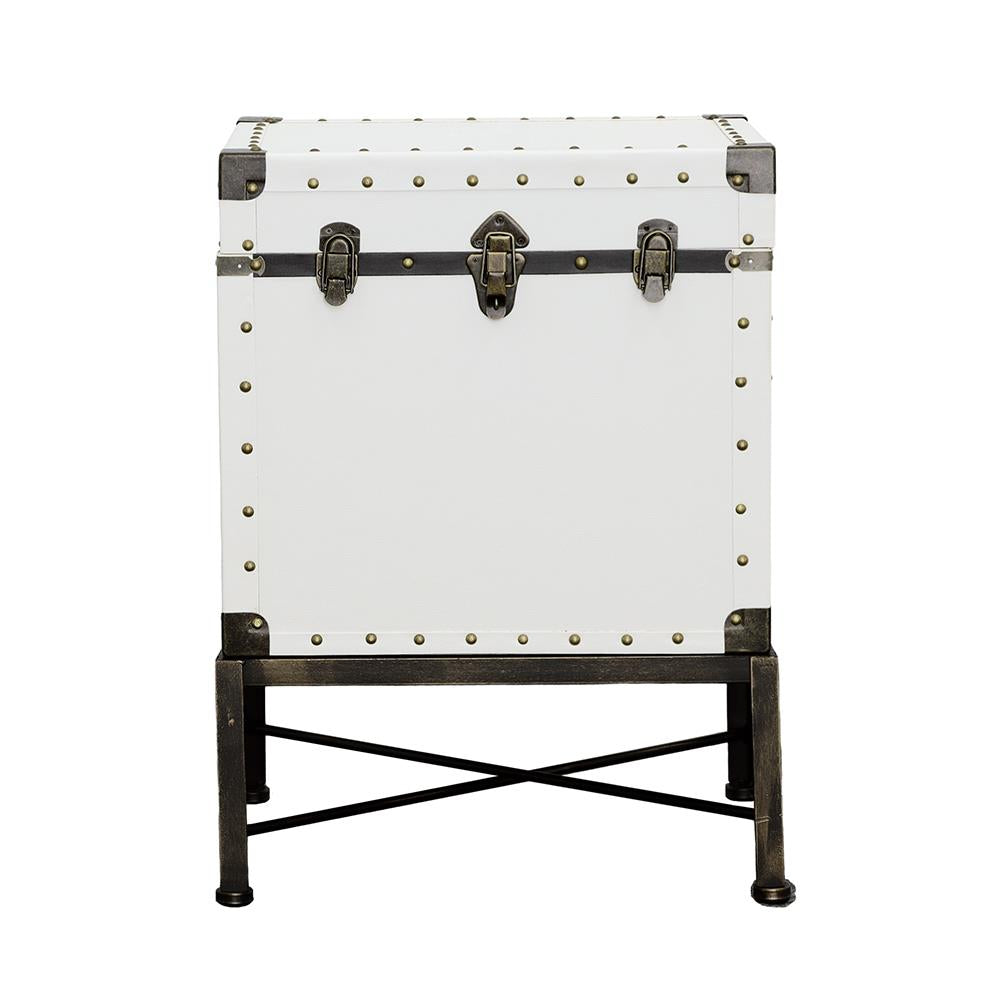 Nancy White Accent Cabinet with Nailhead Trim