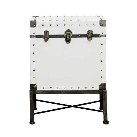 Nancy White Accent Cabinet with Nailhead Trim
