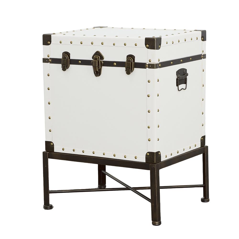 Nancy White Accent Cabinet with Nailhead Trim