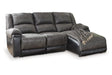 Nantahala Slate 3-Piece Reclining Sectional with RAF Chaise by Ashley at Eve Furniture