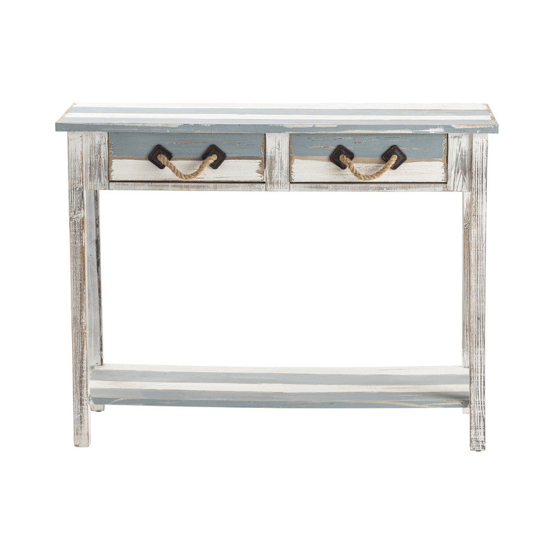 Nantucket Blue/White Console Table by Crestview at Eve Furniture