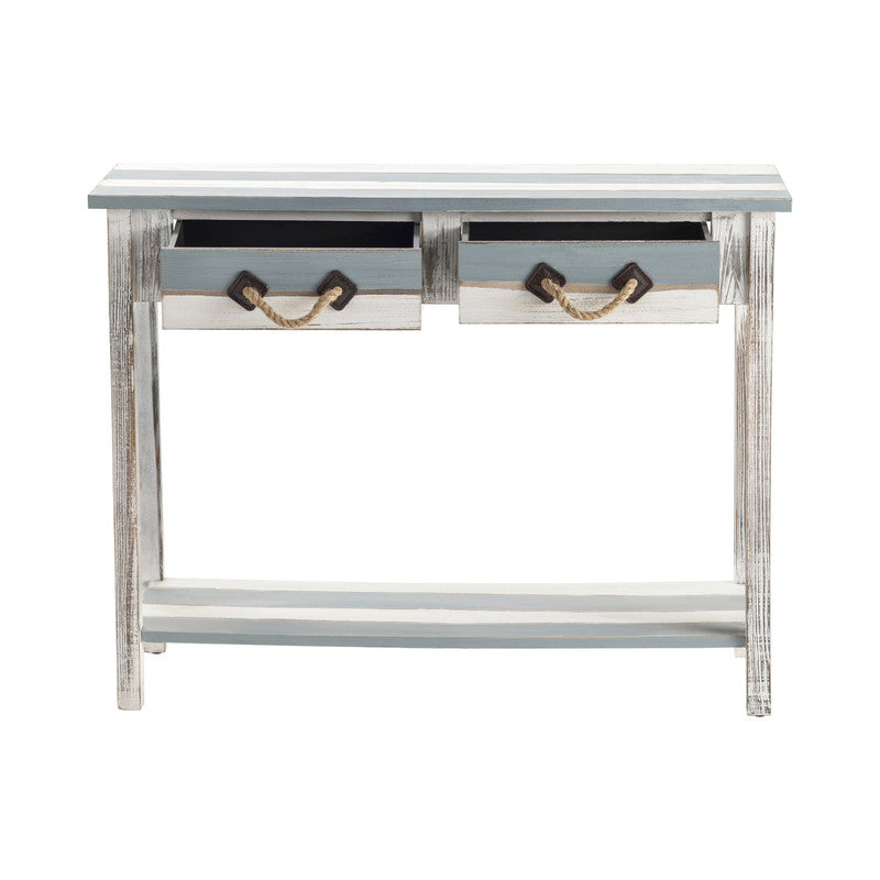 Nantucket Blue/White Console Table by Crestview at Eve Furniture