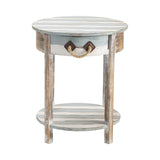 Nantucket Blue/White Round Accent Table by Crestview at Eve Furniture