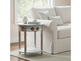 Nantucket Blue/White Round Accent Table by Crestview at Eve Furniture
