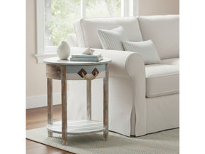 Nantucket Blue/White Round Accent Table by Crestview at Eve Furniture
