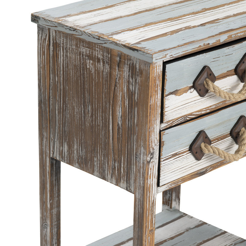 Nantucket Blue/White Square Accent Table by Crestview at Eve Furniture